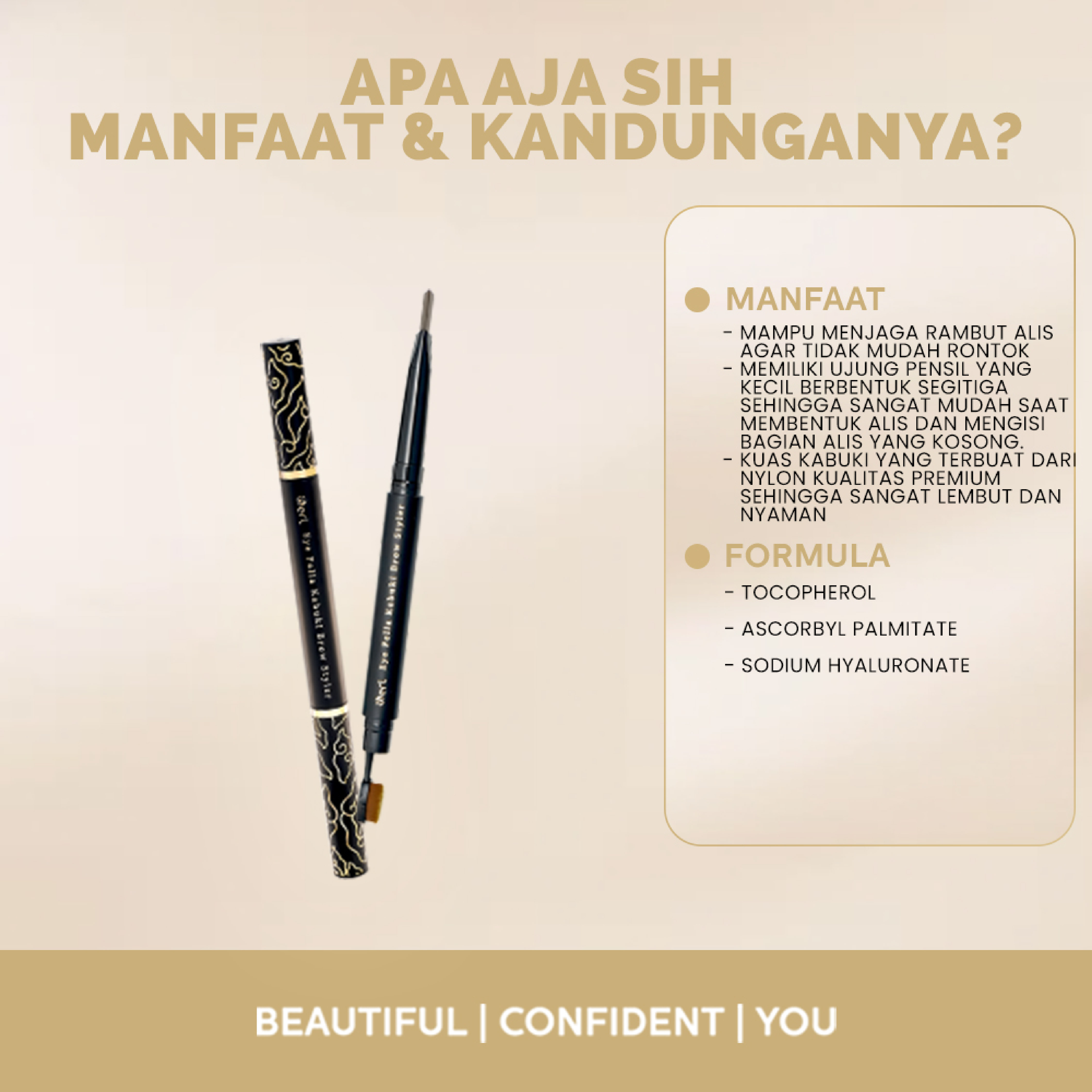 BUNDLING 1 PC B ERL EYE FELLA KABUKI BROW STYLER (NATURAL GREY) + 1 PC B ERL EYE FELLA KABUKI BROW STYLER (DARKBROWN)