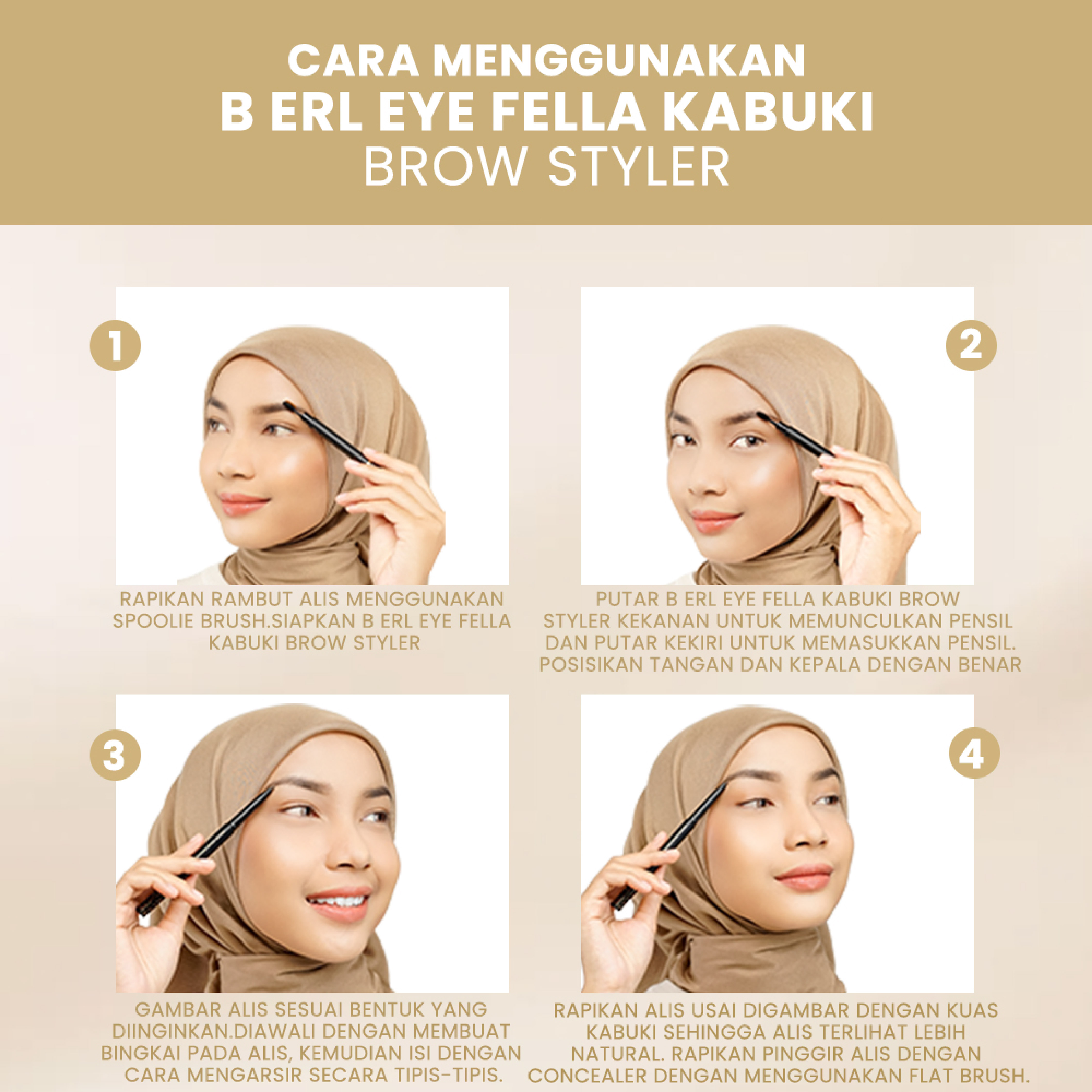 BUNDLING 1 PC B ERL EYE FELLA KABUKI BROW STYLER (NATURAL GREY) + 1 PC B ERL EYE FELLA KABUKI BROW STYLER (DARKBROWN)